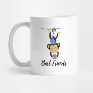 best friends black monkey illustration Mug